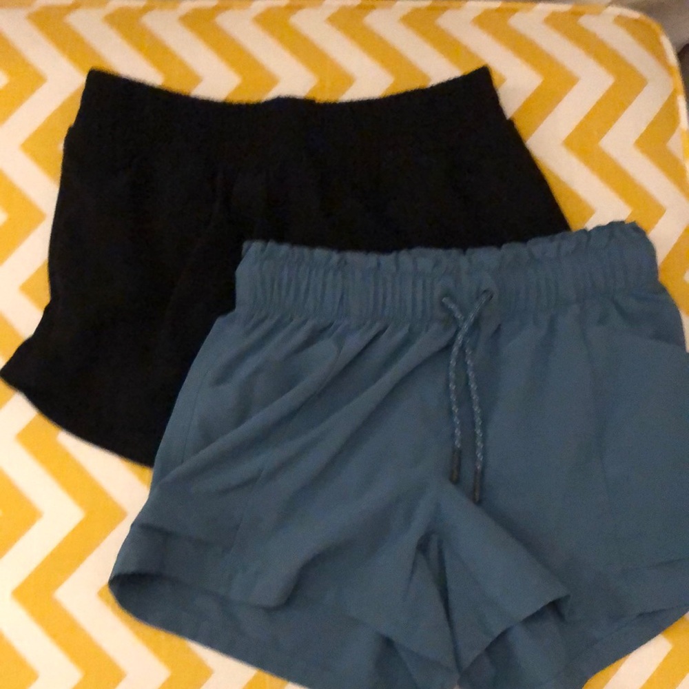 Athleta Girl blue and black athletic shorts